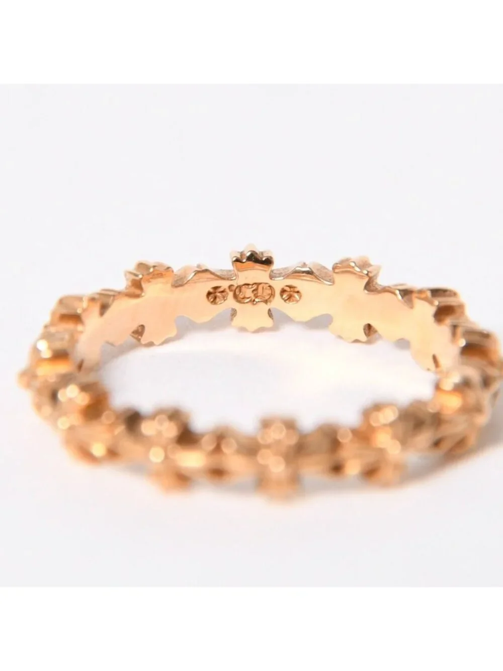 Chrome Hearts 22k Tiny CH Plus Band Ring 22k Gold